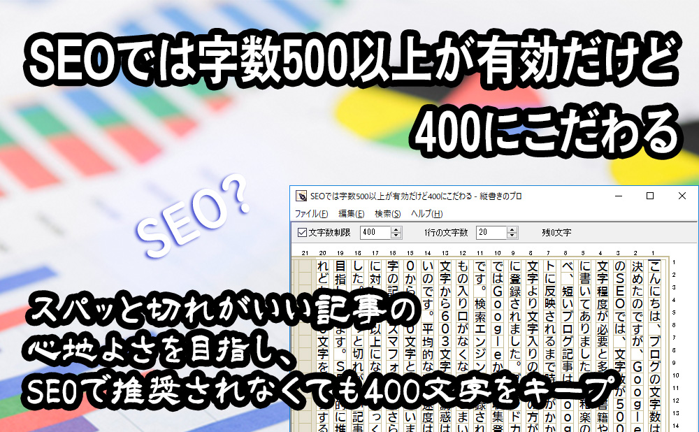 SEOでは字数500以上が有効だけど400にこだわる